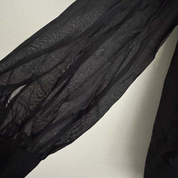 Skin Button Down Blouse/Coverup in Sheer Black - Picture 4 of 8